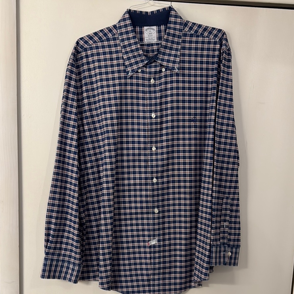 Men's Blue Plaid Shirt